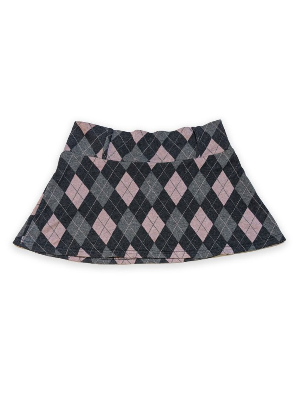 Y2K Mall Goth Pink Argyle Skirt by Zoe & Beth 30" Elastic Waist *No Size Tag*